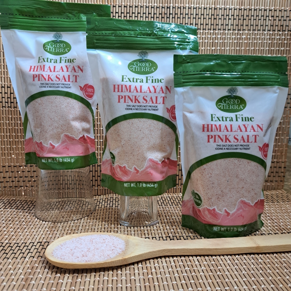 Good Tierra Himalaya Pink Salt Extra Fine 100% Natural 84‎ Minerals Lot/3 Bags